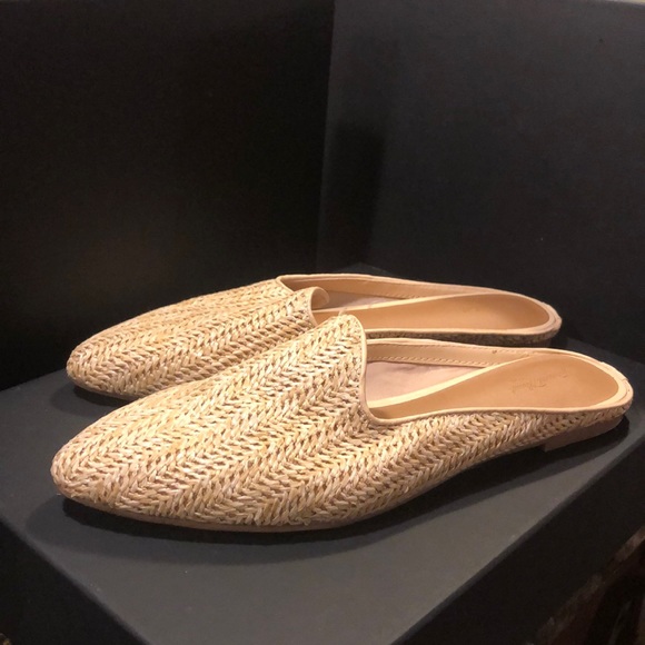 women's violet woven backless mules